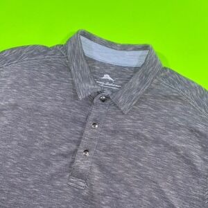 Tommy Bahama Mens Short Sleeve Space‎ Dye Polo Shirt Grey Blue Large